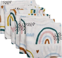 Blush & Blossom Rainbow Hydrofiel Starterset TR-BB4050 -Dirkje || Jollein || bébé-jou Verkoopwinkel mamaloes blush blossom muslin baby starter pack rainbow 02