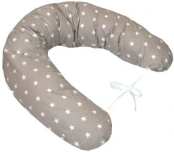 MamaLoes Amy Grijs Met Witte Sterren Voedingskussen 66780