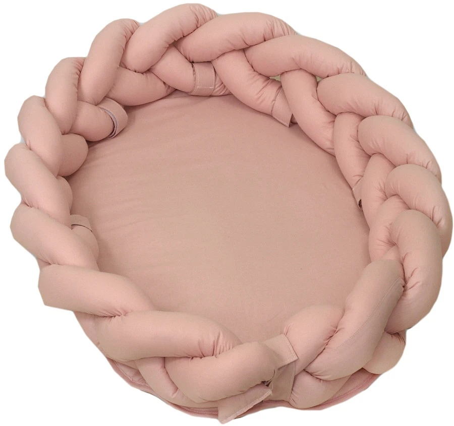 MamaLoes Amy Pure Roze 2-in-1 Babynest En Braided Bedbumper 80662 - Afbeelding 3
