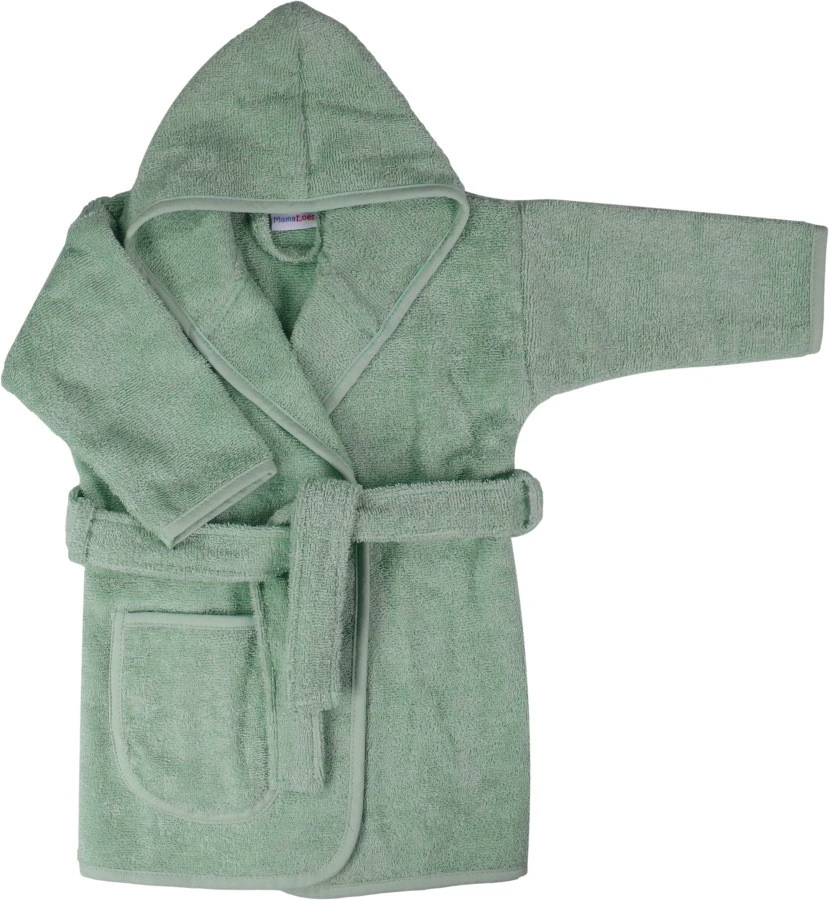 MamaLoes Badstof Stone Green 0-1jr Badjas ML5087 3 MamaLoes Badstof Stone Green 0-1jr Badjas ML5087