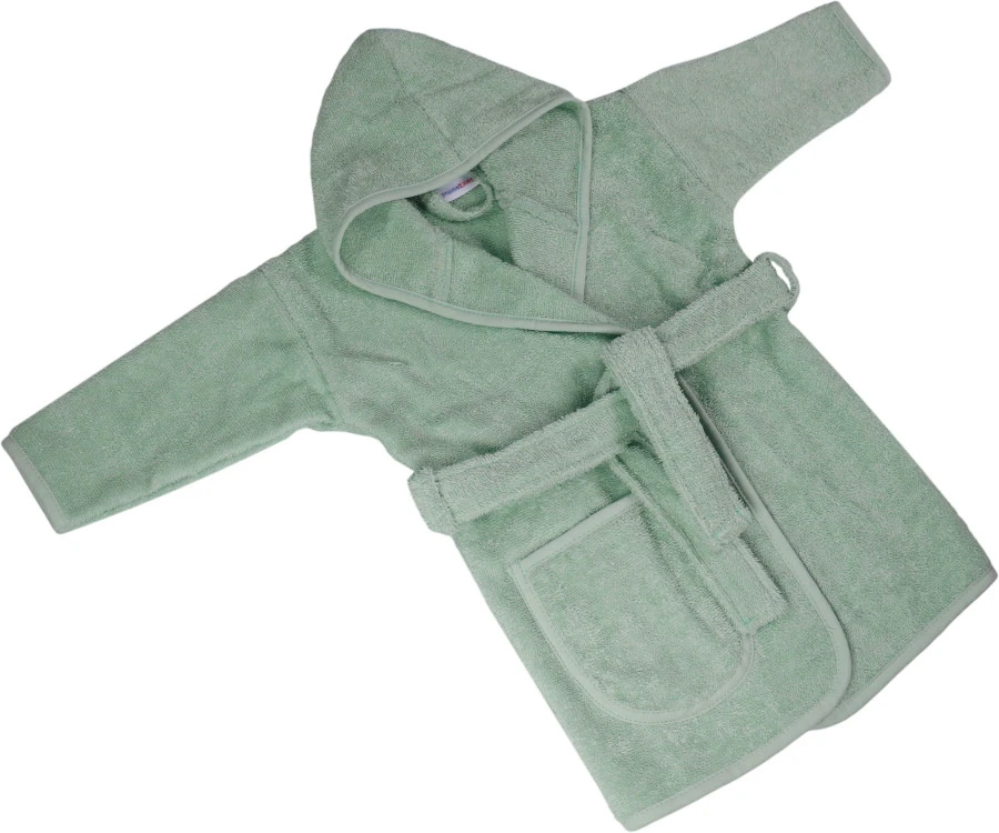 MamaLoes Badstof Stone Green 0-1jr Badjas ML5087 4 MamaLoes Badstof Stone Green 0-1jr Badjas ML5087 - Afbeelding 2