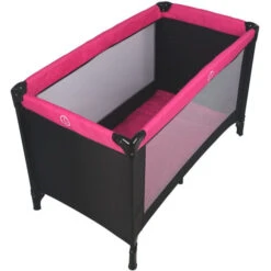 Ding Basic Pink Campingbedje -Dirkje || Jollein || bébé-jou Verkoopwinkel mamaloes basic campingbed roze schuin boven 1