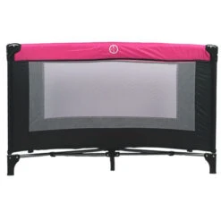 Ding Basic Pink Campingbedje -Dirkje || Jollein || bébé-jou Verkoopwinkel mamaloes basic campingbed roze zijkant