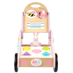 Eco Toys Roze Houten Activiteiten Loopwagen HC494888 -Dirkje || Jollein || bébé-jou Verkoopwinkel mamaloes eco toys roze houten activiteiten loopwagen hc494888 0