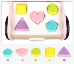 Eco Toys Roze Houten Activiteiten Loopwagen HC494888 -Dirkje || Jollein || bébé-jou Verkoopwinkel mamaloes eco toys roze houten activiteiten loopwagen hc494888 00000