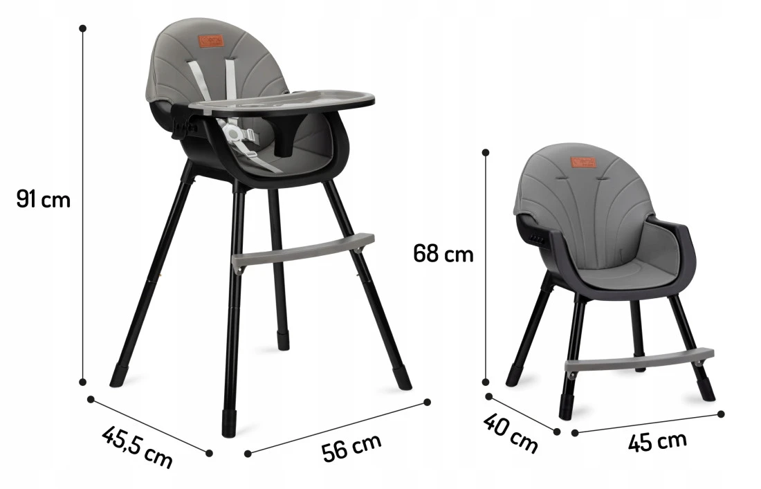 Momi Flovi Black/Grey 2-in-1 Kinderstoel KRKA00018 10 Momi Flovi Black/Grey 2-in-1 Kinderstoel KRKA00018 - Afbeelding 8