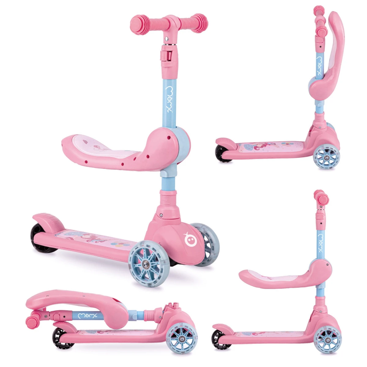 Momi Kiuru Pink 2-in-1 Step/Loopfiets HUBA00034 12 Momi Kiuru Pink 2-in-1 Step/Loopfiets HUBA00034 - Afbeelding 10