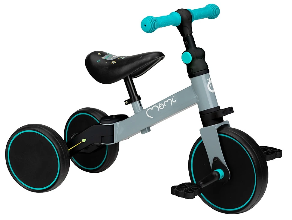 Momi Loris Grey/Turquoise 4-in-1 Ride-On Loopfiets ROBI00041 3 Momi Loris Grey/Turquoise 4-in-1 Ride-On Loopfiets ROBI00041
