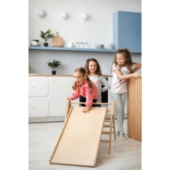 Luna Toys Naturel Houten Klimrek Met Glijbaan LU-36950 -Dirkje || Jollein || bébé-jou Verkoopwinkel natural 4