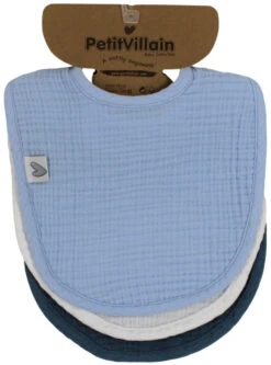 Petit Villain Hydrofiel Lichtblauw/Ecru/Marineblauw 3 Stuks Slabber -Dirkje || Jollein || bébé-jou Verkoopwinkel petit villain hydrofiel lichtblauw ecru marineblauw 3 stuks slabber 2