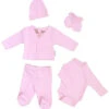 Petit Villain Prematuur Maat 44/50 Roze 5-delige Babyset -Dirkje || Jollein || bébé-jou Verkoopwinkel petitvillainsetprematuurroze 5