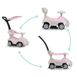 QKids Lolo Pink 2-in-1 Ride-on Loopauto QKIDS00006 -Dirkje || Jollein || bébé-jou Verkoopwinkel qkids lolo pink 2 in 1 ride on loopauto qkids00006 7