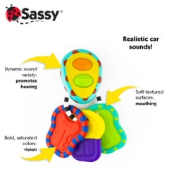 Sassy Tactile Tunes Sleutelbos Bijtspeeltje S80158 -Dirkje || Jollein || bébé-jou Verkoopwinkel sassy tactile tunes sleutelbos bijtspeeltje 1