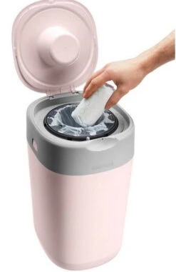 Tommee Tippee Twist & Click Gentle Pink Luieremmer 85100202 (eco) -Dirkje || Jollein || bébé-jou Verkoopwinkel tommee tippee twist click gentle pink luieremmer 85101301 3 1