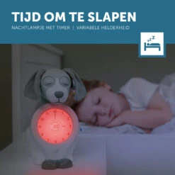 Zazu Davy The Dog Roze Slaaptrainer En Kinderwekker ZA-DAVY-03 -Dirkje || Jollein || bébé-jou Verkoopwinkel zazu davy slaaptrainer 2 2