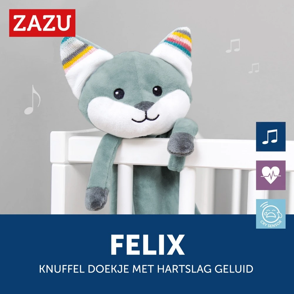Zazu Felix De Vos Heartbeat Knuffeldoekje ZA-FELIX-01 6 Zazu Felix De Vos Heartbeat Knuffeldoekje ZA-FELIX-01 - Afbeelding 4